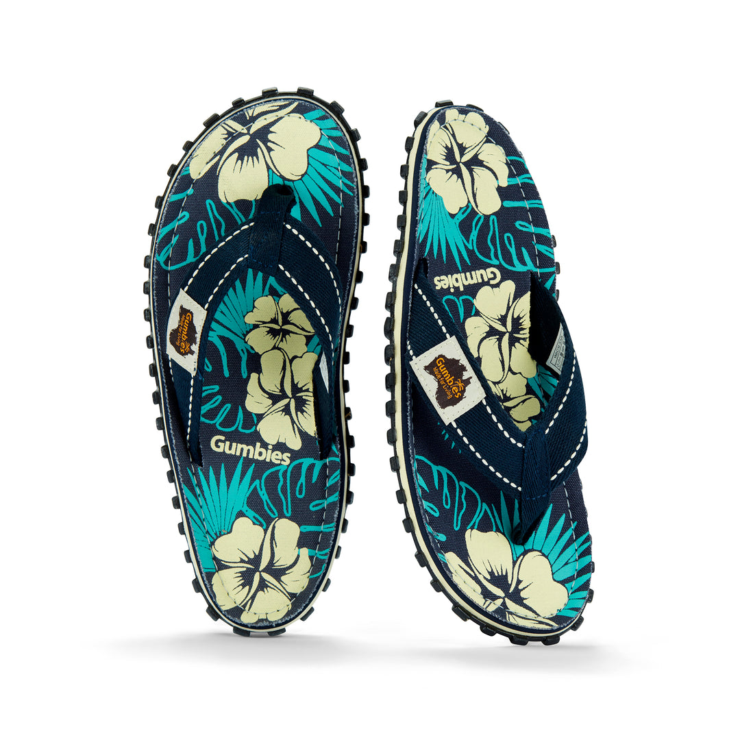 Islander Flip-Flops - Women's - Blue Hibiscus