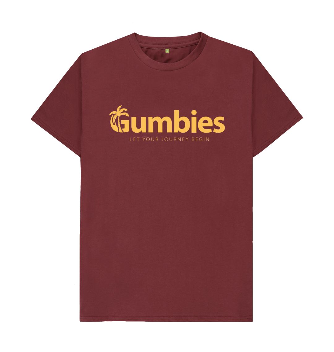 Red Wine Gumbies Full Logo Red Wine\/Yellow - Unisex Organic Cotton T-Shirt