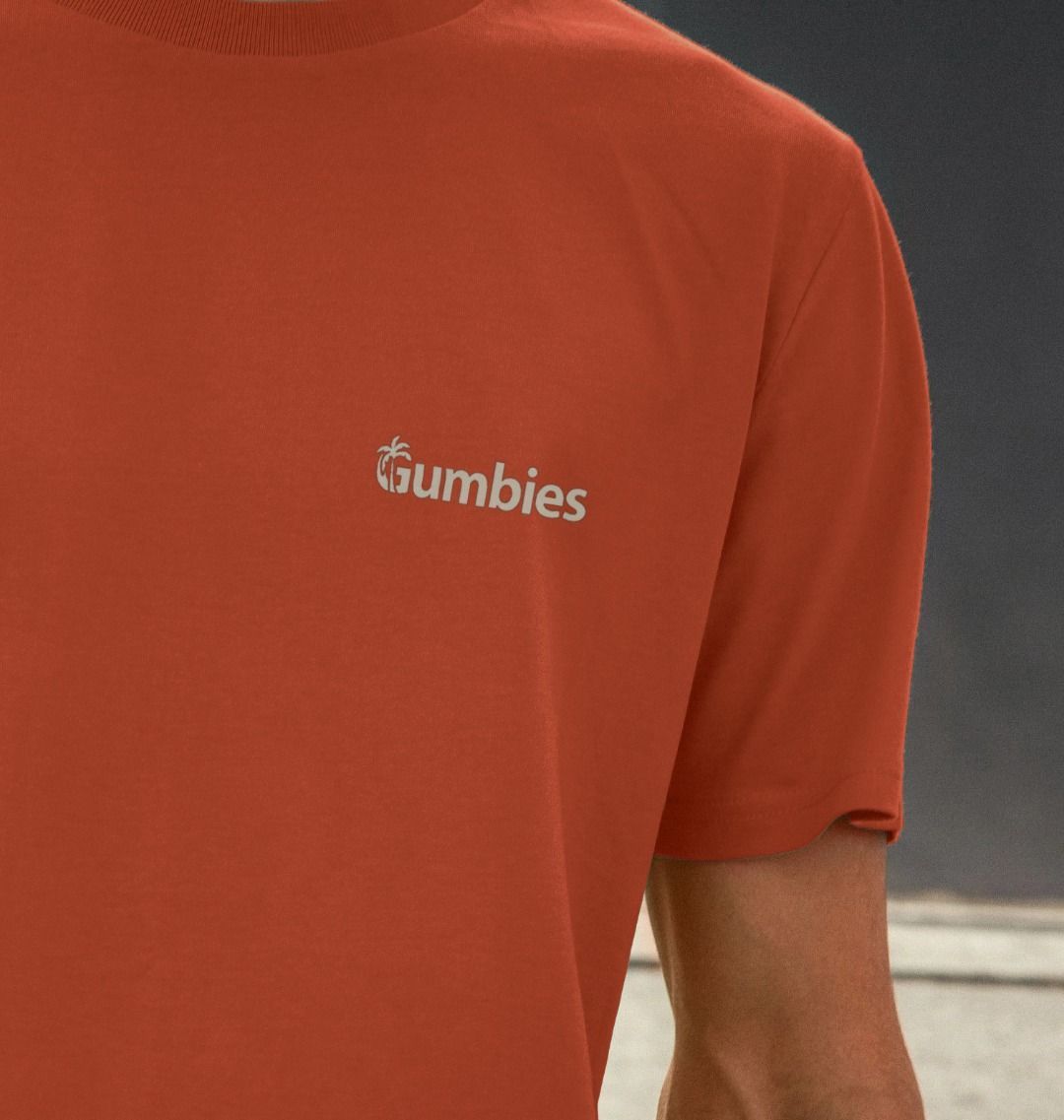 Gumbies Small Full Logo Rust/Cream - Unisex Organic Cotton T-Shirt