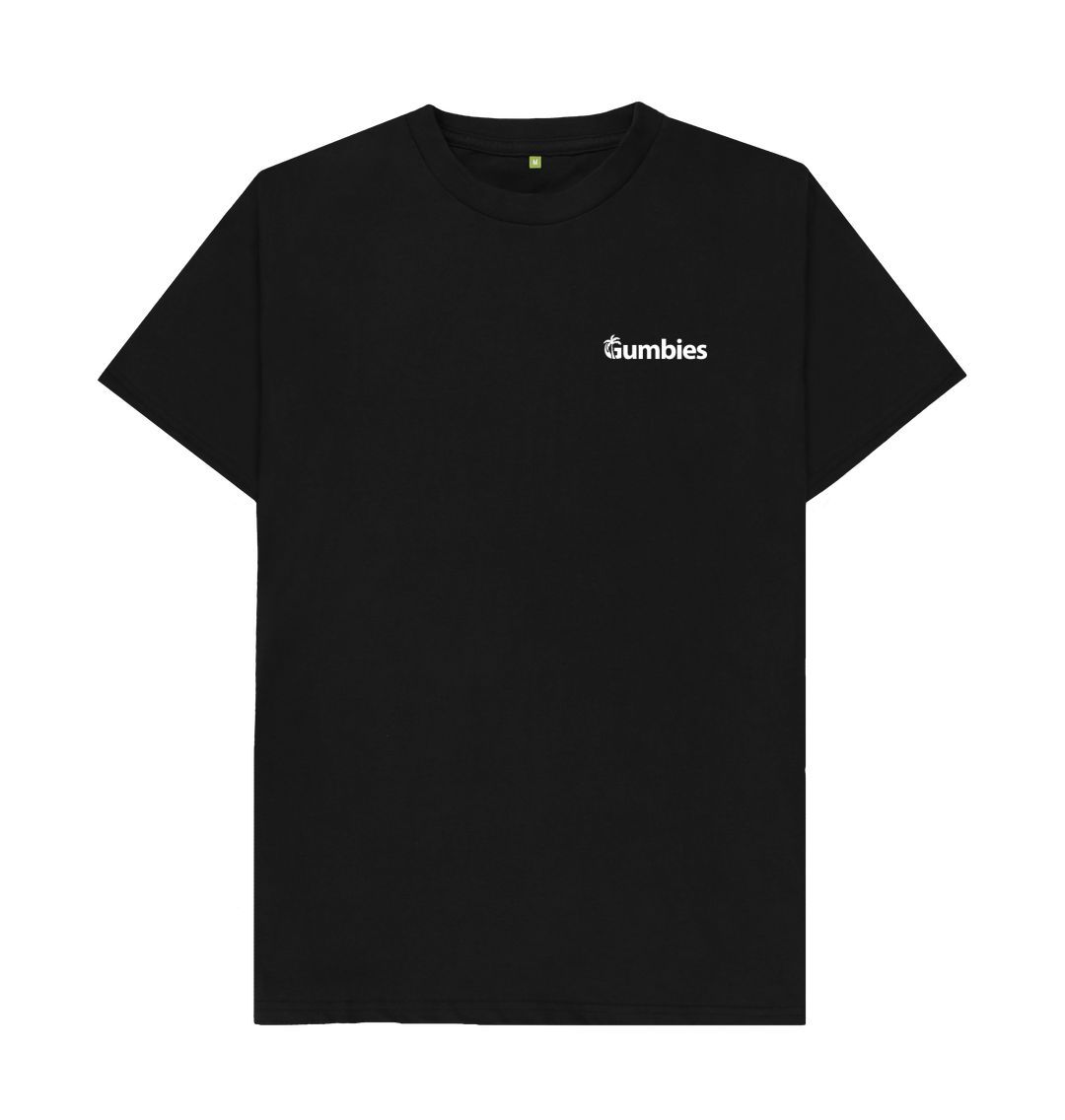 Black Gumbies Small Full Logo Black\/White- Unisex Organic Cotton T-Shirt
