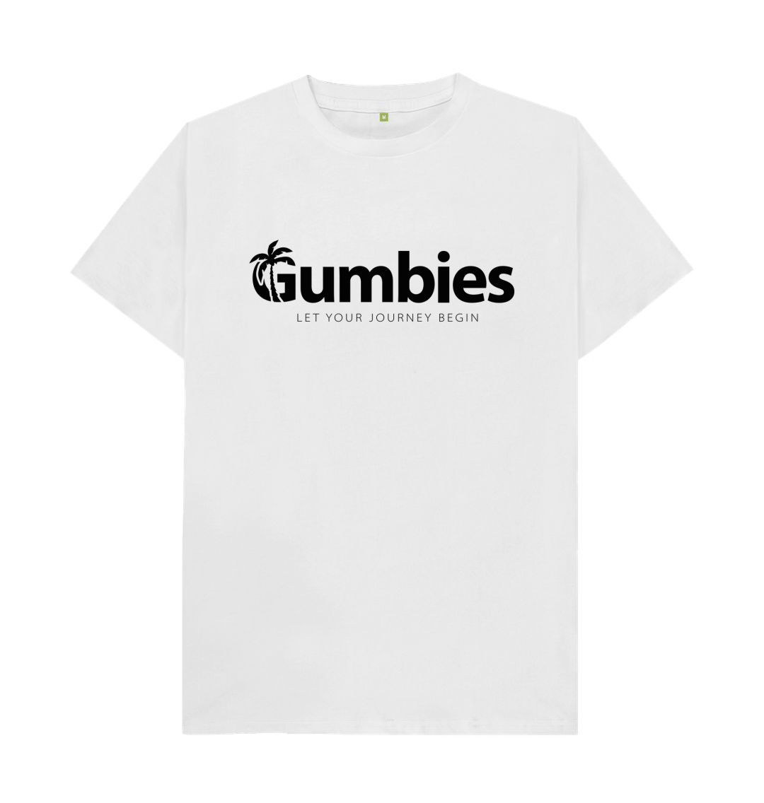 White Gumbies Full Logo White\/Black - Unisex Organic Cotton T-Shirt