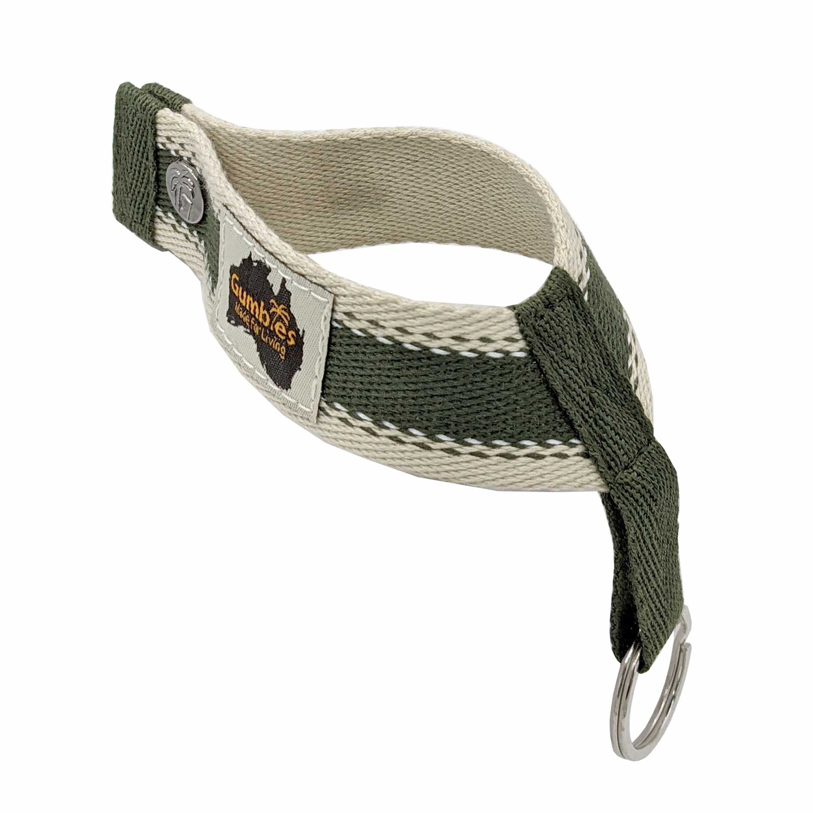 Flip-Fob Key Ring - Khaki & White